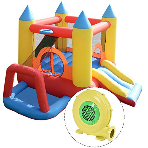 Costzon Inflatable Bouncer Jumping Castle Moonwalk Slide Bounce Play House with 480W Blower